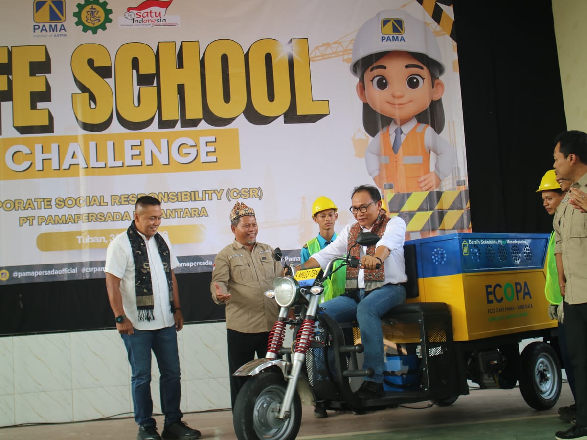 Kolaborasi PAMA–SMKN 3 Tuban Lahirkan Gerobak Sampah Listrik Ramah Lingkungan