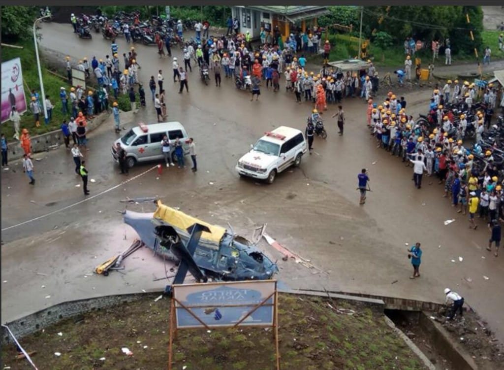 Helikopter Sewaan IMIP  Jatuh, 1 Pekerja Tewas