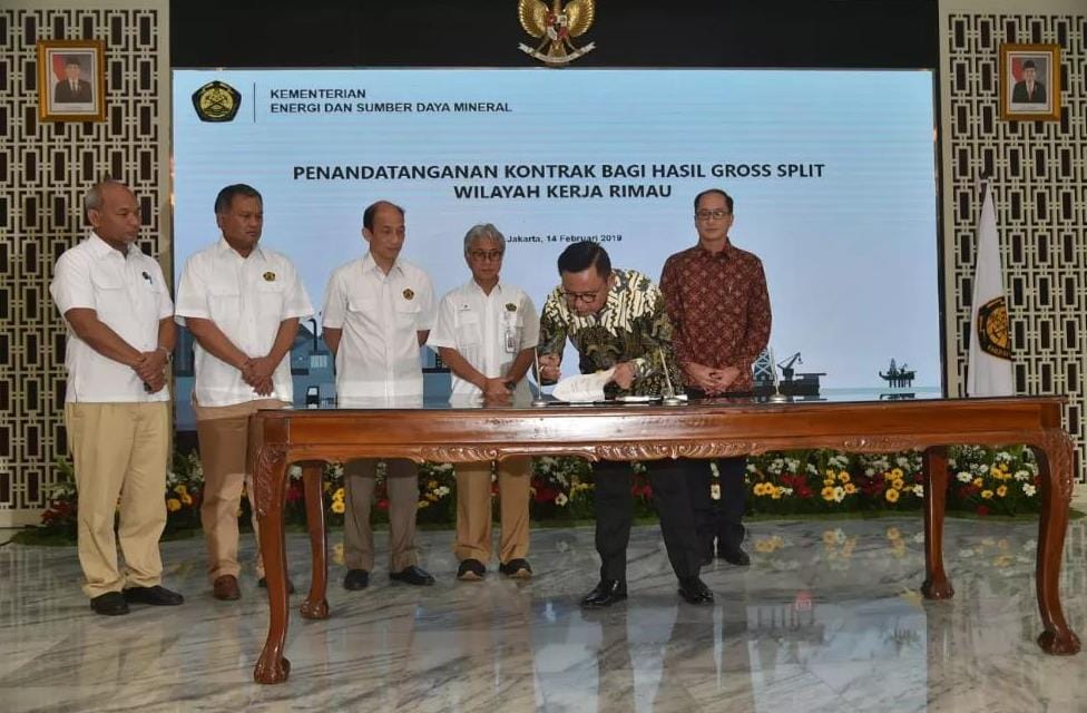 Kontrak Bagi Hasil Gross Split Wilayah Kerja Rimau Ditandatangani