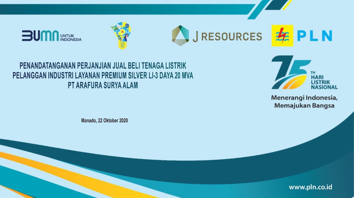 Mulai Kembangkan Tambang Doup, J Resources Tandatangani PJB Tenaga Listrik Dengan PLN