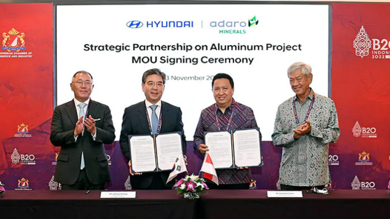 Amankan Pasokan Aluminium untuk Kebutuhan Otomotif, Hyundai Gandeng Adaro Minerals Indonesia