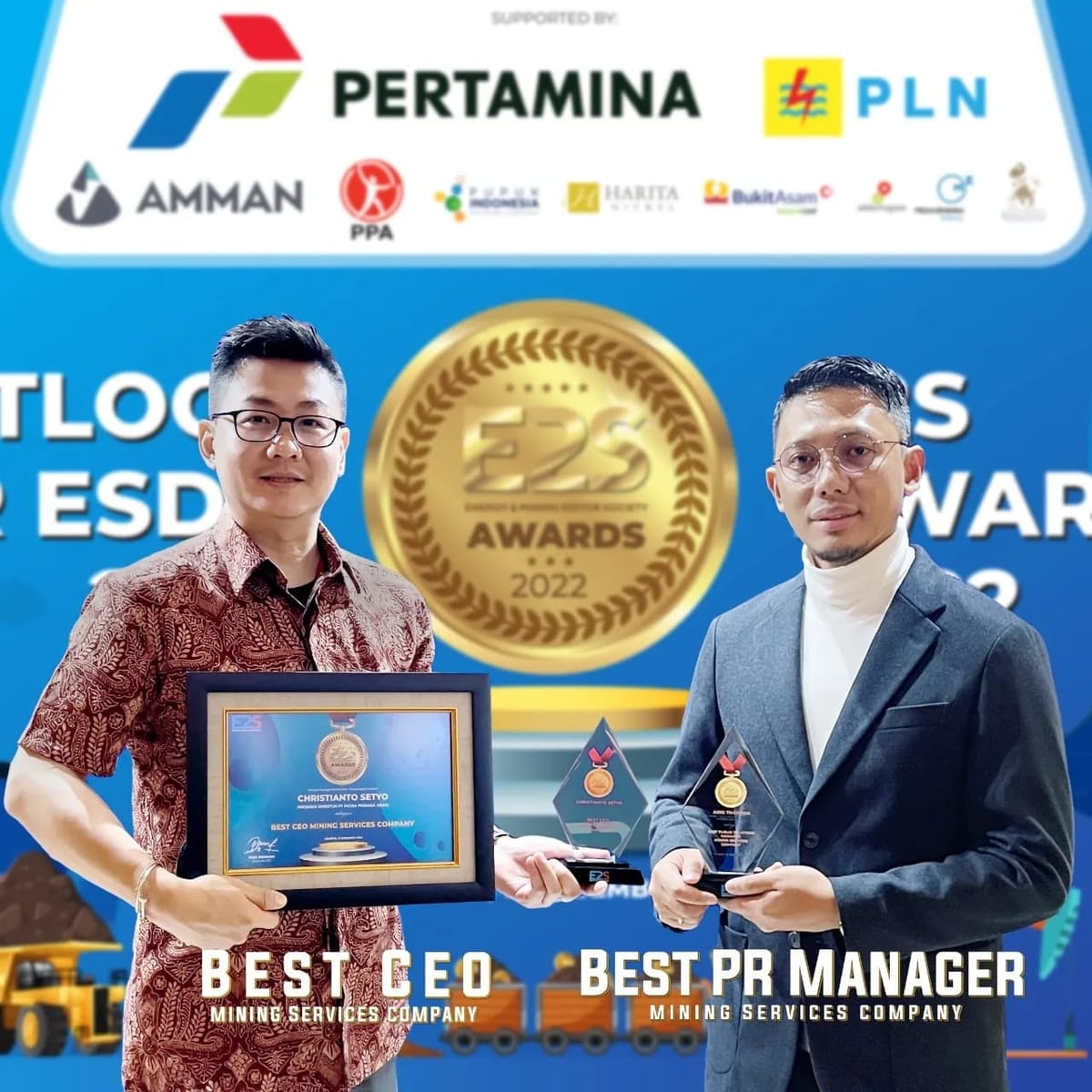 Presdir PT PPA Raih The Best CEO Kategori Mining Services Di Ajang E2S Award 2022