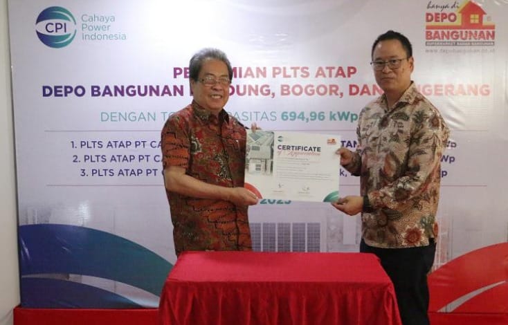 Cahaya Power Indonesia Tuntaskan Pengembangan PLTS Atap di Tiga Gerai Depo Bangunan