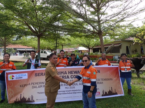 Ceria Corp Salurkan 62 Sapi Kurban untuk Masyarakat Wolo-Kendari pada Idul Adha 1447 H