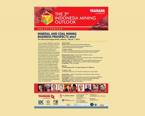 Indonesia Mining Outlook Digelar 1 Maret 2017