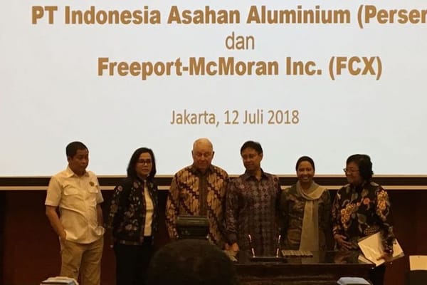 Hari ini, Inalum Teken Perjanjian Jual Beli Saham dengan Freeport