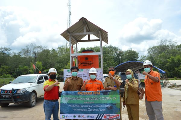 Hadapi Covid-19, PT Arutmin Indonesia Site Kintap Beri Bantuan Wastafel Portable Dan APD
