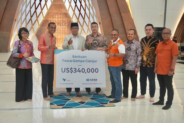Vale Indonesia dan Huayou Serahkan Donasi Pasca Gempa Cianjur Rp 5 Miliar