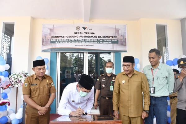 Renovasi Rampung, VALE Serahkan Fasilitas Kesehatan di Blok Bahomotefe ke Pemda Morowali